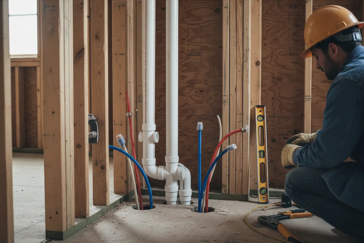 Drain and supply rough-in during Drain Cleaning in Wrightsville Beach